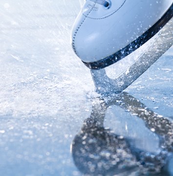 Ice skate on ice rink