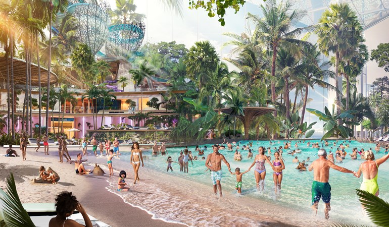 Wave pool at Therme Manchester