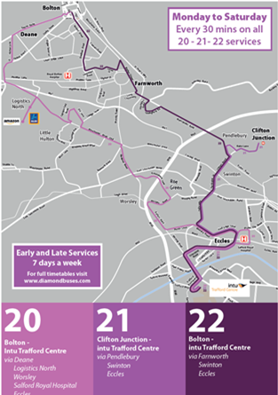 Diamond Buses route map
