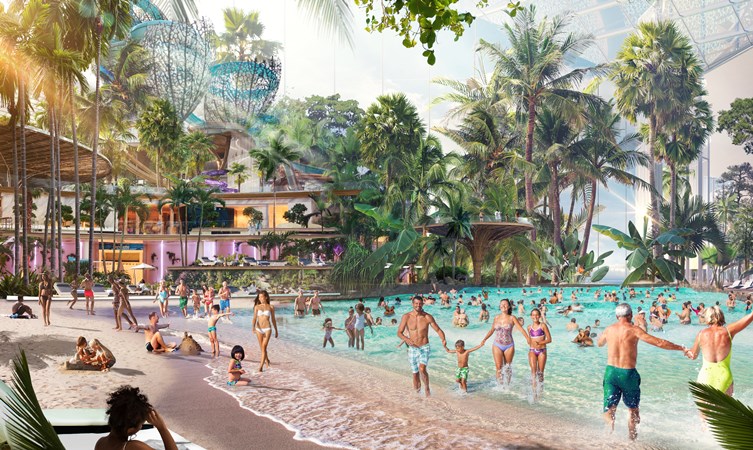 Wave pool at Therme Manchester